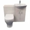 Polar White Bathroom Furniture Pack Inc Toilet Pan, Seat & Basin