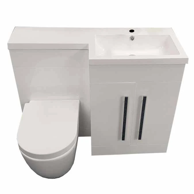 Lili 1100mm L Shape Bathroom Furniture Set - 2 Door - Gloss White 4 Lili 1100mm L Shape Bathroom Furniture Set - 2 Door - Gloss White - Image 4