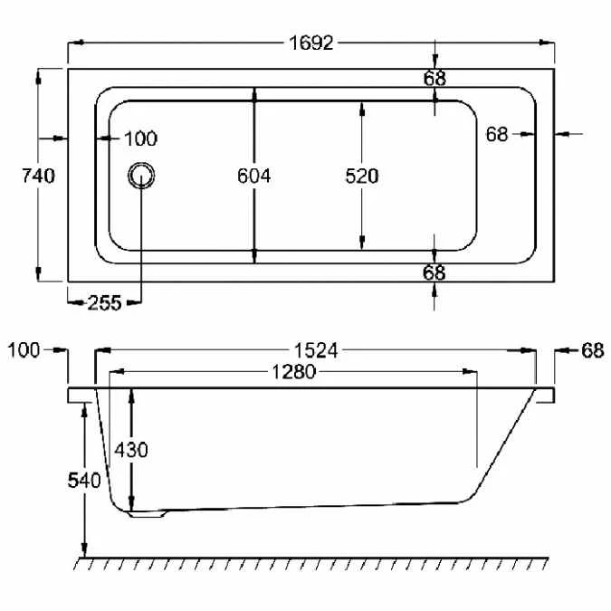 Carron Quantum 1700 X 750 Single Ended Bath - 5mm 5 Carron Quantum 1700 X 750 Single Ended Bath - 5mm - Image 5