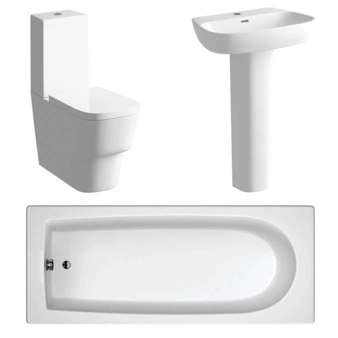 Allier Bathroom Suite, Basin, Close Coupled WC & 1700mm Bath 1 Allier Bathroom Suite, Basin, Close Coupled WC & 1700mm Bath