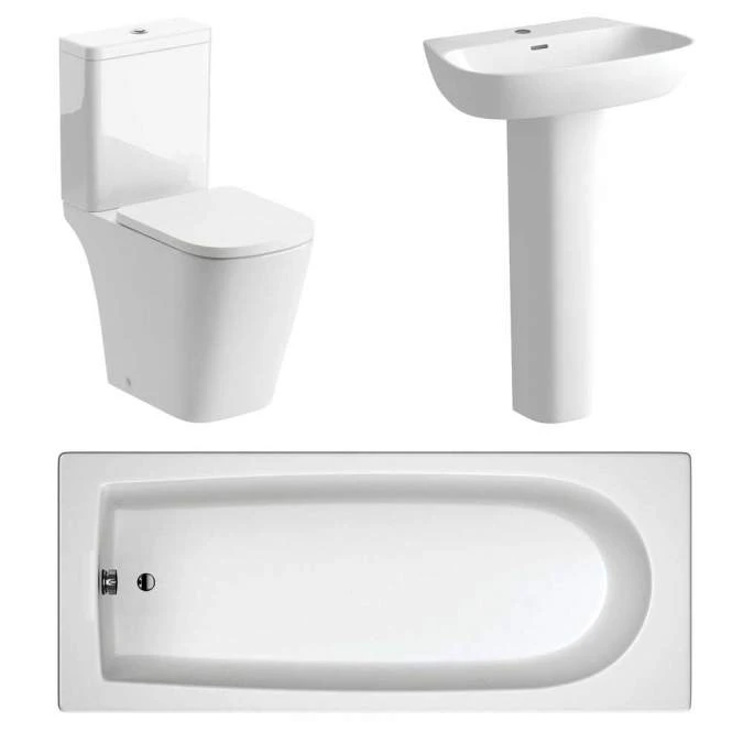 Ankam Bathroom Suite, 600mm Basin, Close Toilet & 1700 Bath 1 Ankam Bathroom Suite, 600mm Basin, Close Toilet & 1700 Bath