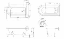 Bayswater Single Ended 1500mm Traditional Rolltop Shower Bath 13 Bayswater Single Ended 1500mm Traditional Rolltop Shower Bath -Abacus Store BAYB112 tech