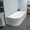 Beaufort Biscay 1600 X 725 Beauforte Reinforced J Shaped Bath - Right Hand