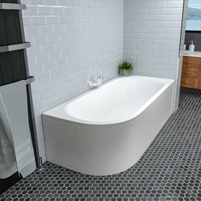Beaufort Biscay 1600 X 725 Beauforte Reinforced J Shaped Bath - Right Hand 1 Beaufort Biscay 1600 X 725 Beauforte Reinforced J Shaped Bath - Right Hand