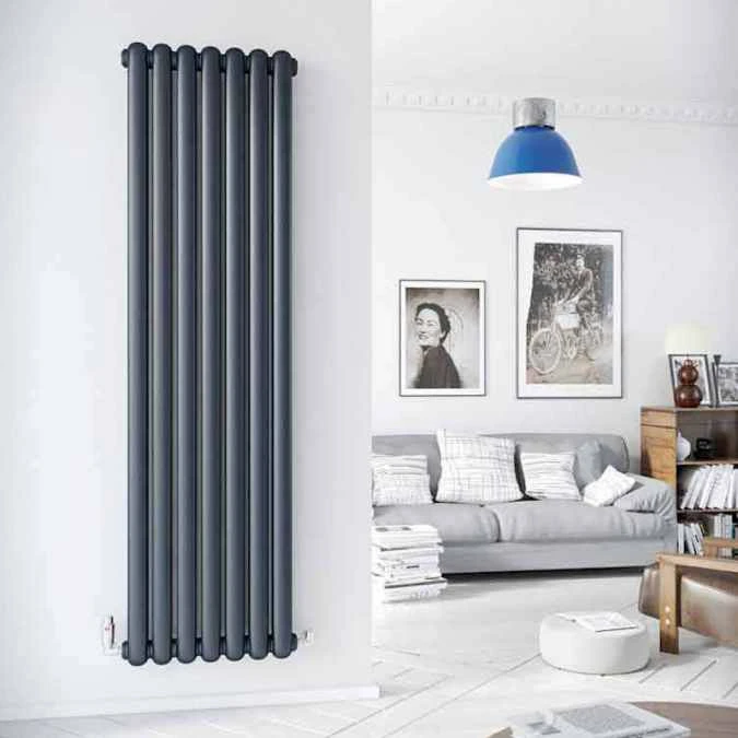 DQ Cassius 1800 X 370 Vertical Radiator Anthracite Texture 1 DQ Cassius 1800 X 370 Vertical Radiator Anthracite Texture