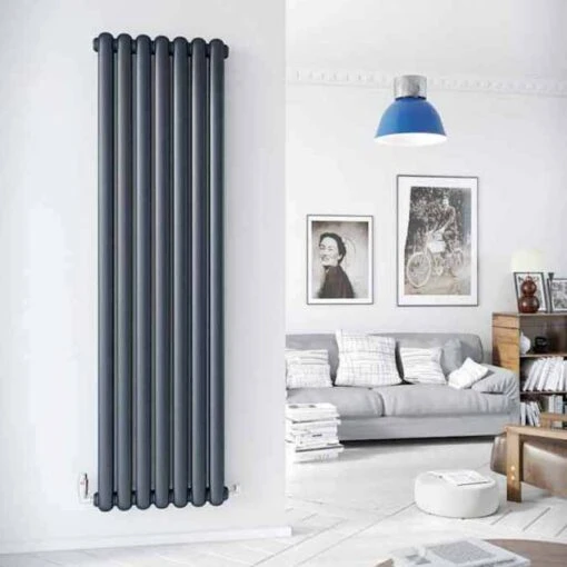 DQ Cassius 1800 X 510 Vertical Radiator Anthracite Texture -Abacus Store Cassius main image Antracite 2