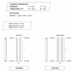 DQ Cove Mirror 1800 X 382 Vertical Radiator Anthracite Texture -Abacus Store Cove mirror tech image