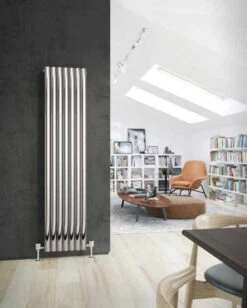 DQ Cove Polished Stainless Steel Single Sided 1800 X 295 Vertical Radiator