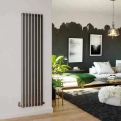 DQ Denali 1800 X 295 Black Nickel Lacquer Stainless Steel Vertical Radiator