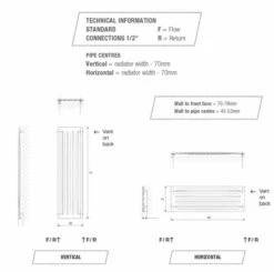 Drifter 325 X 900mm Designer Radiator White - DQ Heating 7 Drifter 325 X 900mm Designer Radiator White - DQ Heating -Abacus Store Drifter Tech 2
