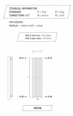 DQ Dune 1600 X 280 Stainless Steel Vertical Radiator Polished Finish 7 DQ Dune 1600 X 280 Stainless Steel Vertical Radiator Polished Finish -Abacus Store Dune tech
