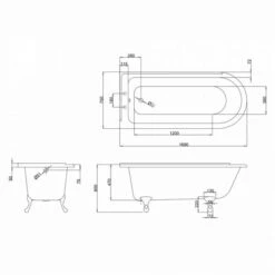 Burlington Hampton - Traditional Freestanding Shower Bath - 1700mm - Left Hand 11 Burlington Hampton - Traditional Freestanding Shower Bath - 1700mm - Left Hand -Abacus Store E13 E10 CHR E10 WHI E10 BLA