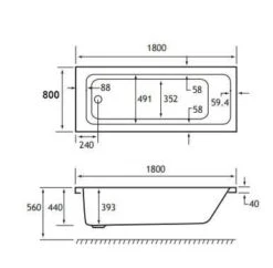 Beaufort Portland 1800 X 800 Single Ended Bath 5 Beaufort Portland 1800 X 800 Single Ended Bath -Abacus Store Portland 1800x800 tech