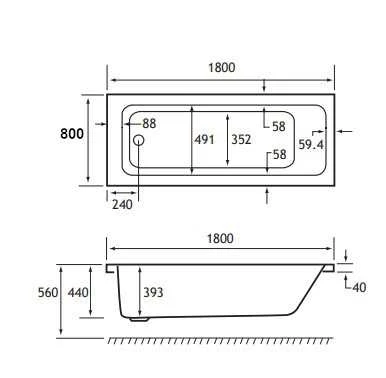Beaufort Portland 1800 X 800 Single Ended Bath 3 Beaufort Portland 1800 X 800 Single Ended Bath - Image 3