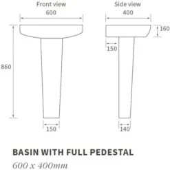 Ankam 4 Piece Set, Rimless Comfort Height Toilet & Basin 8 Ankam 4 Piece Set, Rimless Comfort Height Toilet & Basin -Abacus Store RDBS1809 technical 1
