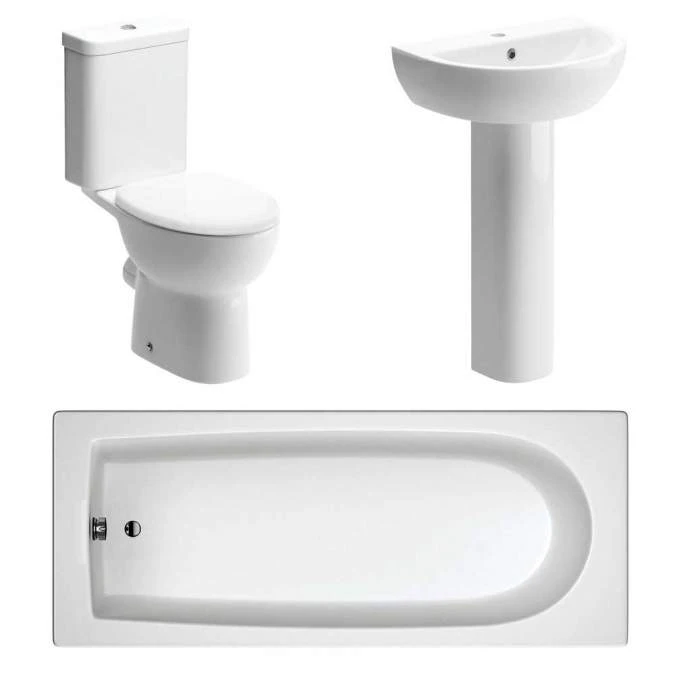 Termond Bathroom Suite, Basin, Toilet & 1700mm Bath 1 Termond Bathroom Suite, Basin, Toilet & 1700mm Bath