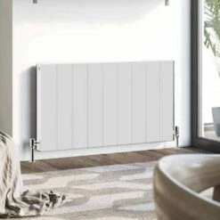Vela 600 X 1096mm Aluminium Designer Radiator White Matt - DQ Heating