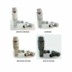 Cube Double 600 X 971mm Designer Radiator White - DQ Heating -Abacus Store angled TRV 18