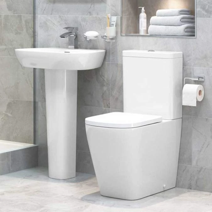 Ankam Rimless 4 Piece Toilet & Basin Set 2 Ankam Rimless 4 Piece Toilet & Basin Set - Image 2