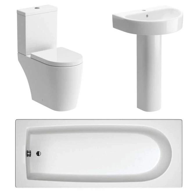 Campbell Bathroom Suite, 555mm Basin, Close Toilet & 1700 Bath 1 Campbell Bathroom Suite, 555mm Basin, Close Toilet & 1700 Bath