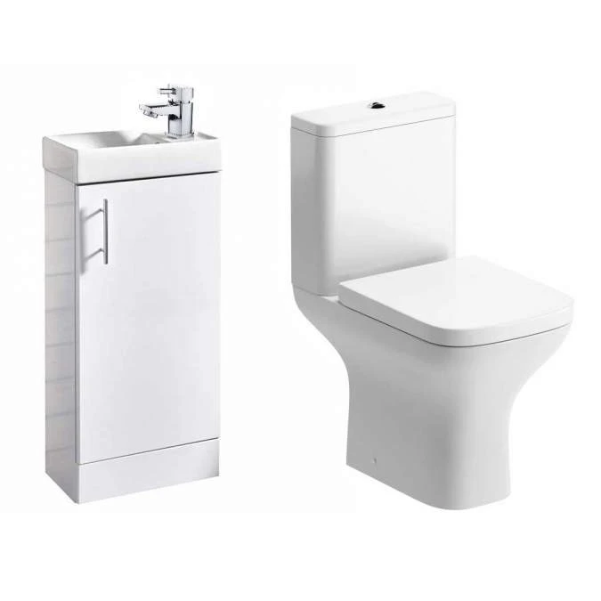 Cedar Cloakroom Pack - Toilet, Vanity Unit & Tap 1 Cedar Cloakroom Pack - Toilet, Vanity Unit & Tap