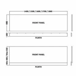 HaLite Gloss White 1900mm Bath Panel - Waterproof & Solid -Abacus Store halite spec front 2