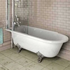 Burlington Hampton - Traditional Freestanding Shower Bath - 1700mm - Left Hand 8 Burlington Hampton - Traditional Freestanding Shower Bath - 1700mm - Left Hand -Abacus Store hampton2 left