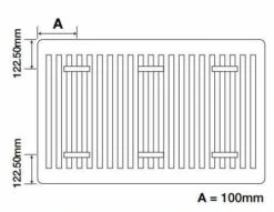 400 X 1000 Type 21 Double Panel Single Convector Radiator, 4508BTU - Kompact -Abacus Store krad double bracket location 10