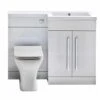 Lili 1100mm L Shape Bathroom Furniture Set - 2 Door - Gloss White