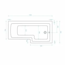 Tissino Lorenzo Reinforced Shower Bath RH - 1700 X 700mm 11 Tissino Lorenzo Reinforced Shower Bath RH - 1700 X 700mm -Abacus Store loreno sb 1 1