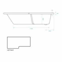 Tissino Lorenzo Reinforced Shower Bath RH - 1700 X 700mm 12 Tissino Lorenzo Reinforced Shower Bath RH - 1700 X 700mm -Abacus Store loreno sb 2 1