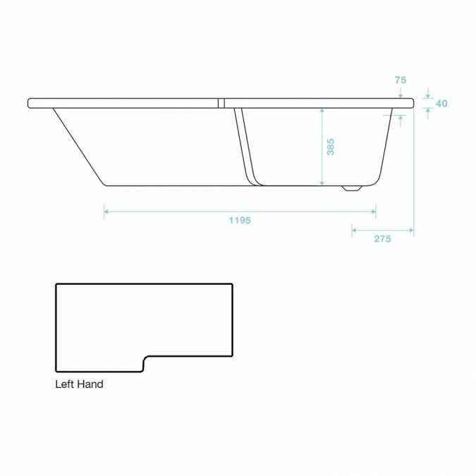 Tissino Lorenzo Reinforced Shower Bath RH - 1700 X 700mm 6 Tissino Lorenzo Reinforced Shower Bath RH - 1700 X 700mm - Image 6