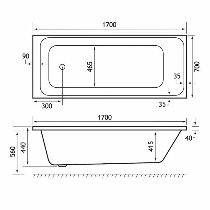 Beaufort Malin 1700 X 700 Beauforte Reinforced Bath 3 Beaufort Malin 1700 X 700 Beauforte Reinforced Bath - Image 3