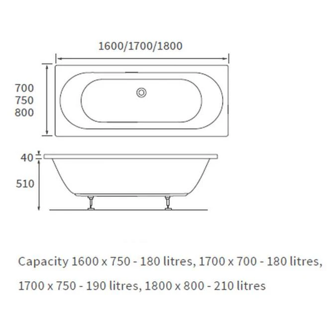 Merchtem Round 1800x800 Double Ended Bath & Legs 2 Merchtem Round 1800x800 Double Ended Bath & Legs - Image 2
