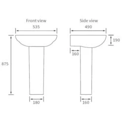 Muscovy Bathroom Suite, Basin, Close Close Toilet & Double Ended Bath 1700mm 11 Muscovy Bathroom Suite, Basin, Close Close Toilet & Double Ended Bath 1700mm -Abacus Store muscovy basin ped tech 1