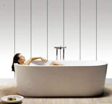 Neptune 200 Moderna White & Chrome Flat Panel - PVC Plastic Wall & Ceiling Cladding - 4m - 5 Pack 3 Neptune 200 Moderna White & Chrome Flat Panel - PVC Plastic Wall & Ceiling Cladding - 4m - 5 Pack - Image 3