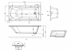 ClearGreen Reuse 1700 X 800mm Reinforced Single Ended Bath -Abacus Store r11 3.Drawing