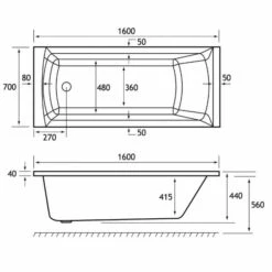 Beaufort Rockall 1600 X 700 Beauforte Reinforced Bath 6 Beaufort Rockall 1600 X 700 Beauforte Reinforced Bath -Abacus Store rockall se 1600x700 tech 1