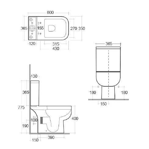 RAK Ceramics - Series 600 Full Bathroom Suite With 1700 X 700mm Bath 7 RAK Ceramics - Series 600 Full Bathroom Suite With 1700 X 700mm Bath - Image 7