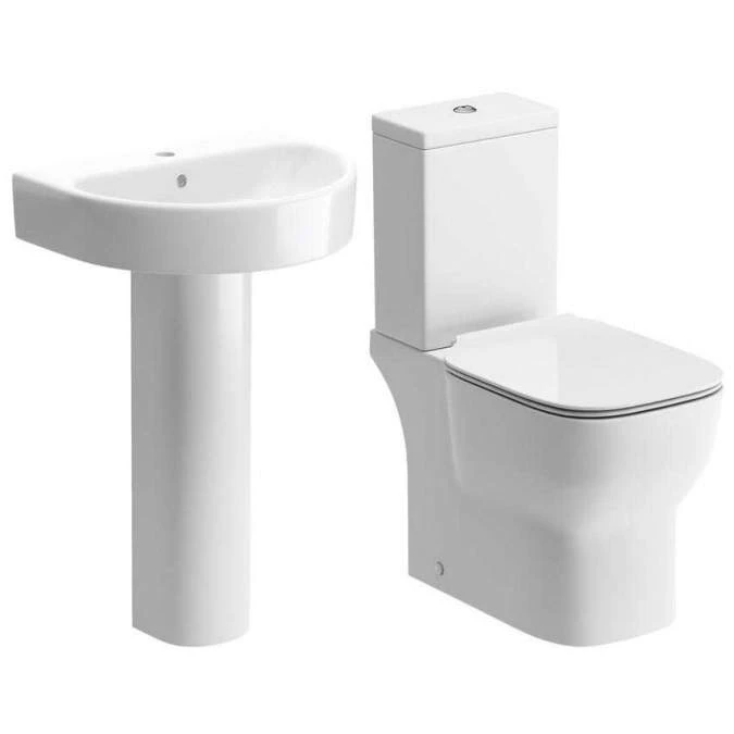 Saxony 4 Piece Toilet & Basin Set 1 Saxony 4 Piece Toilet & Basin Set