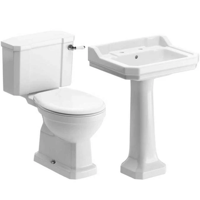 Shetland 4 Piece Toilet & 2TH Basin Set 1 Shetland 4 Piece Toilet & 2TH Basin Set