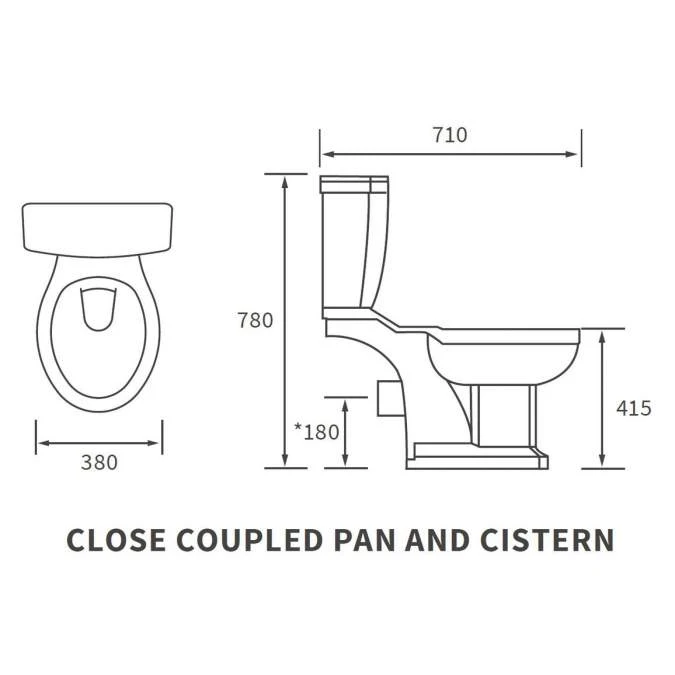 Shetland 4 Piece Toilet & 2TH Basin Set 4 Shetland 4 Piece Toilet & 2TH Basin Set - Image 4
