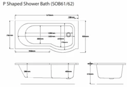 Vitra & Sommer 1675mm P Shape Shower Bath Complete Suite 15 Vitra & Sommer 1675mm P Shape Shower Bath Complete Suite -Abacus Store sommer showerbath tech