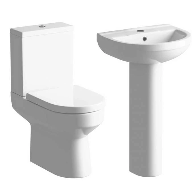 Whistle 4 Piece Toilet & Basin Set 1 Whistle 4 Piece Toilet & Basin Set