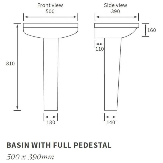Whistle Bathroom Suite, 500mm Basin, WC & Bath 1700mm 8 Whistle Bathroom Suite, 500mm Basin, WC & Bath 1700mm - Image 8