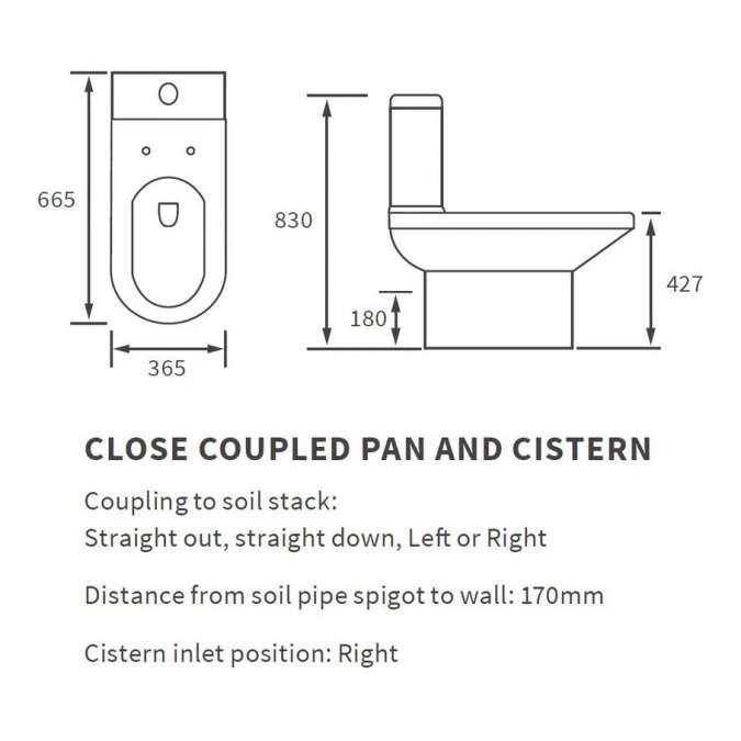 Whistle Bathroom Suite, 500mm Basin, WC & Bath 1700mm 7 Whistle Bathroom Suite, 500mm Basin, WC & Bath 1700mm - Image 7